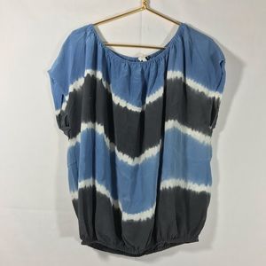 Women’s Joie Silk Short Sleeve Blouse Blue M